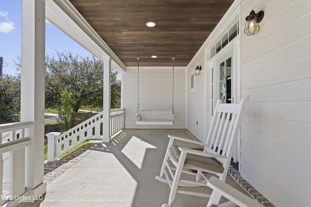 view of patio with a porch