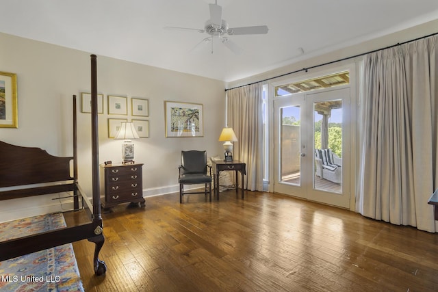 215 Azalea Ct, Brandon, MS 39047 - sitting room with hardwood / wood-style floors, a ceiling fan, and baseboards