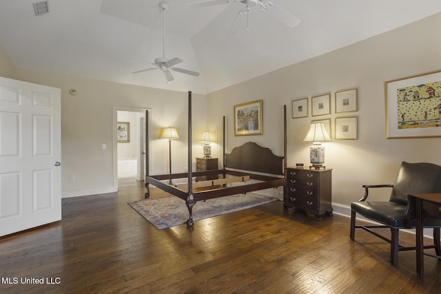 215 Azalea Ct, Brandon, MS 39047 - bedroom with hardwood / wood-style floors, vaulted ceiling, and baseboards