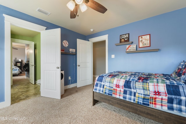 18225 Tulip Cv, Gulfport, MS 39503 - bedroom with carpet flooring, baseboards, and ceiling fan