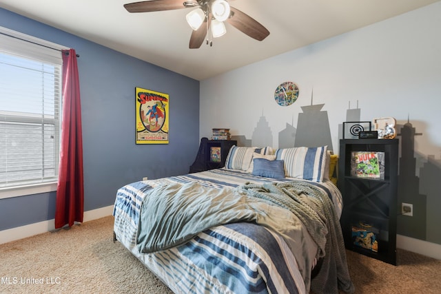 18225 Tulip Cv, Gulfport, MS 39503 - bedroom with carpet floors, baseboards, and ceiling fan