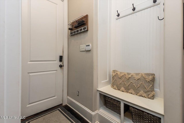mudroom with baseboards