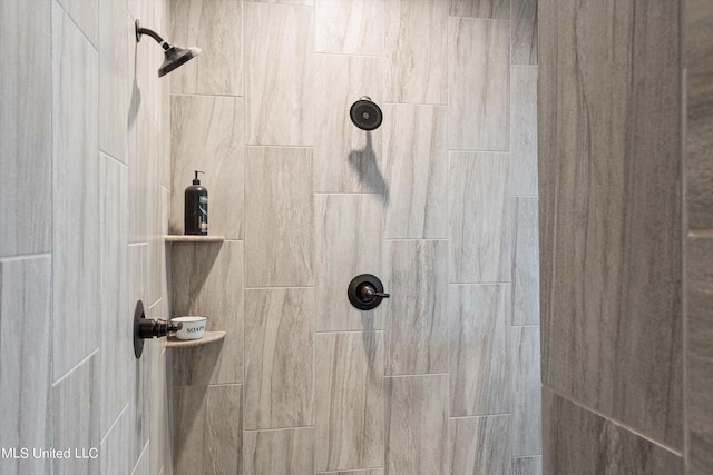 room details with a tile shower