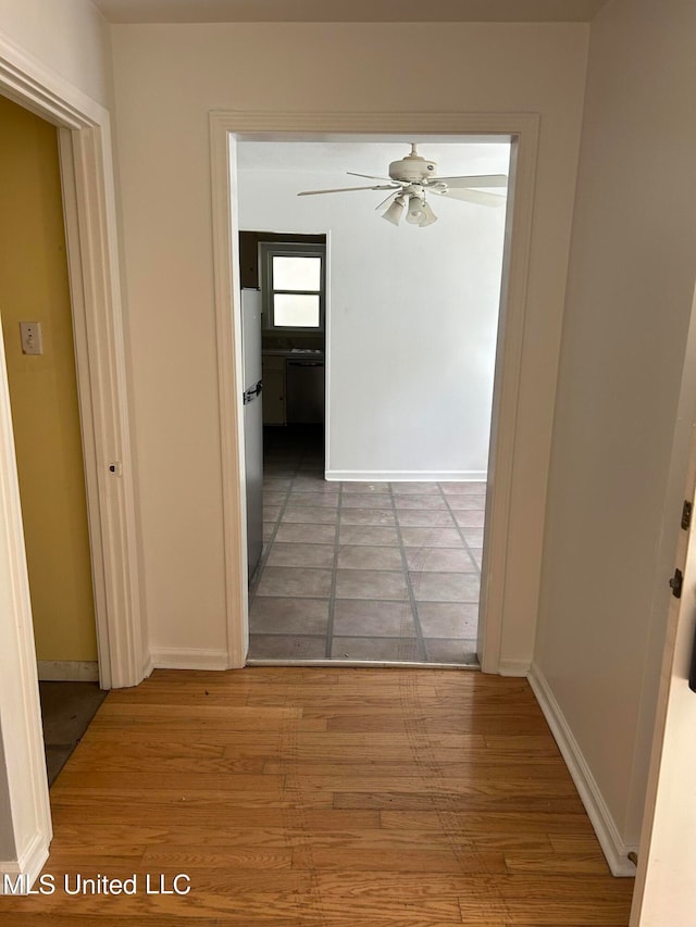 hallway featuring light hardwood / wood-style flooring