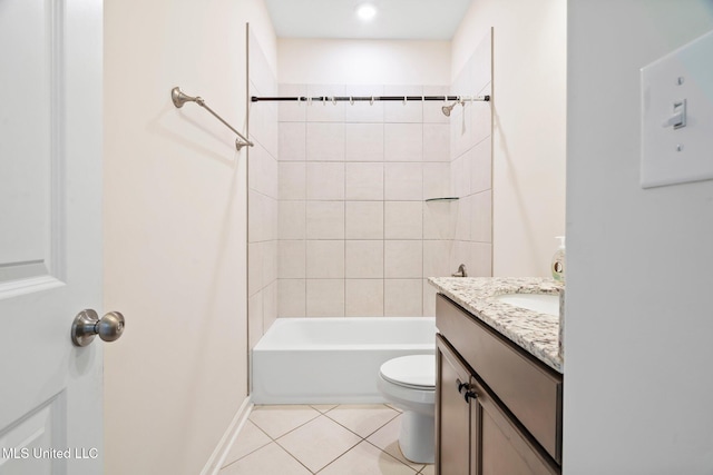 7785 Parkridge Dr, Southaven, MS 38671 - full bath featuring vanity, tile patterned flooring, toilet, and washtub / shower combination