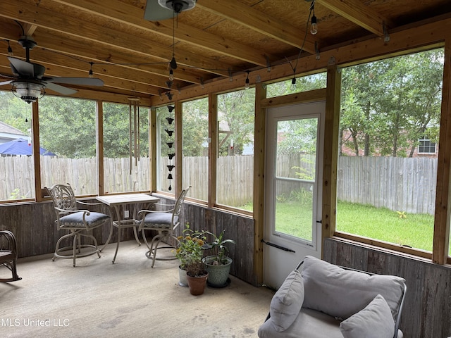 9958 Kahana St, Diamondhead, MS 39525 - sunroom featuring ceiling fan