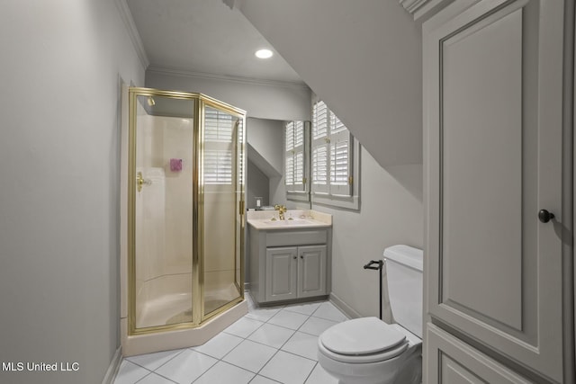 435 Glenway Dr, Jackson, MS 39216 - full bathroom with toilet, ornamental molding, a shower stall, and vanity