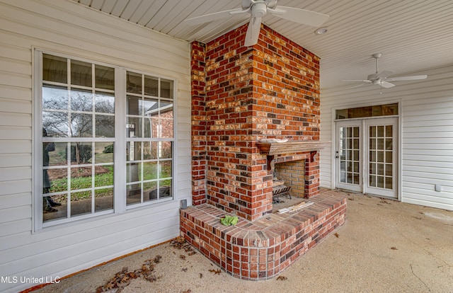 view of patio / terrace featuring ceiling fan