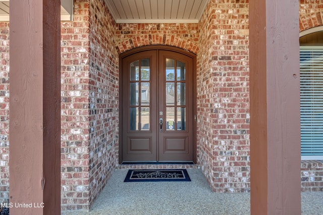 doorway to property with french doors