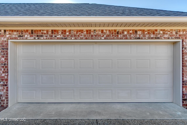 view of garage