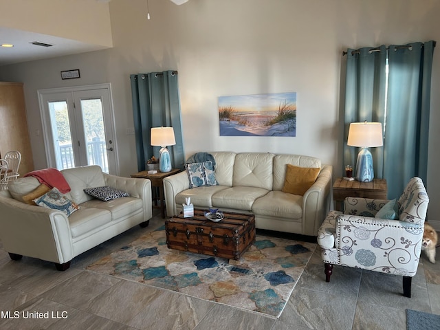 living room with visible vents