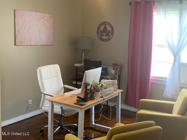 2145 Second St, Natchez, MS 39120 - office area with baseboards and wood finished floors