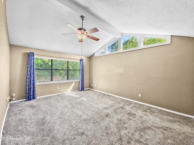 1334 Diller Rd, Ocean Springs, MS 39564 - unfurnished room featuring a ceiling fan, carpet flooring, healthy amount of natural light, baseboards, and a textured ceiling