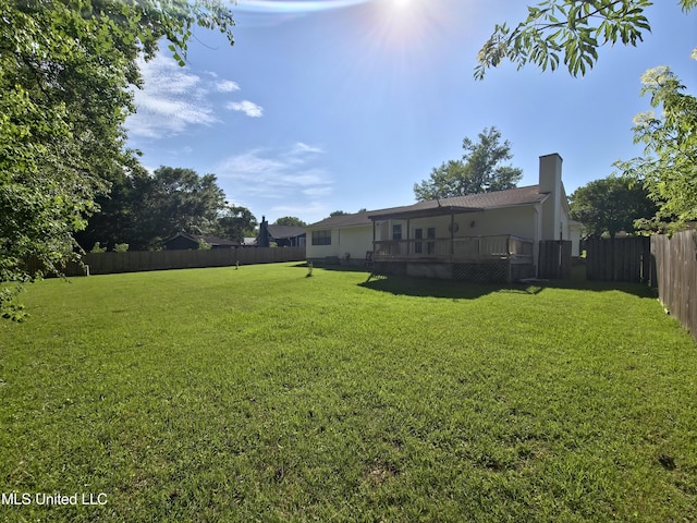 1334 Diller Rd, Ocean Springs, MS 39564 - view of yard with a wooden deck