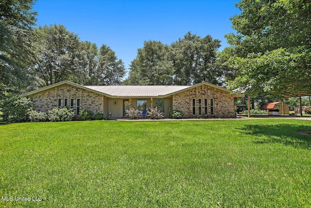 9414 Hillsboro Ludlow Rd, Lena, MS 39094 - view of front of house with a front lawn