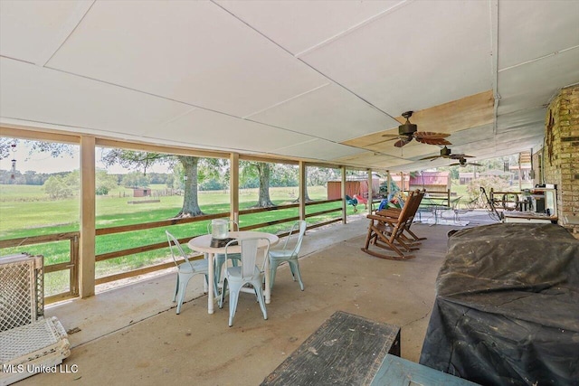 9414 Hillsboro Ludlow Rd, Lena, MS 39094 - view of patio / terrace featuring outdoor dining space and a ceiling fan