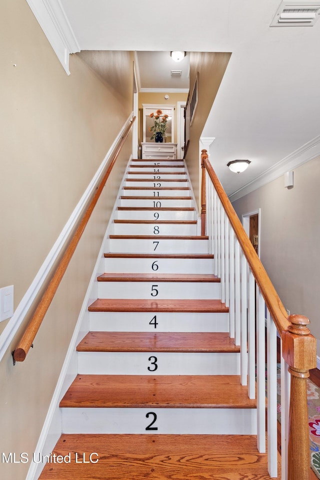 stairway with ornamental molding