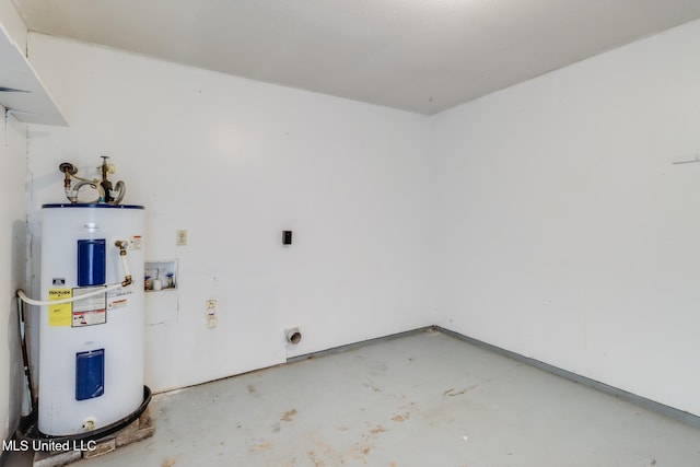 1302 Parktown Dr, Ocean Springs, MS 39564 - washroom with laundry area, electric dryer hookup, water heater, and hookup for a washing machine