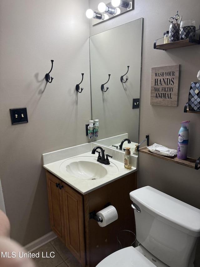25 Dry Field Rd, Byhalia, MS 38611 - half bath with vanity and tile patterned floors