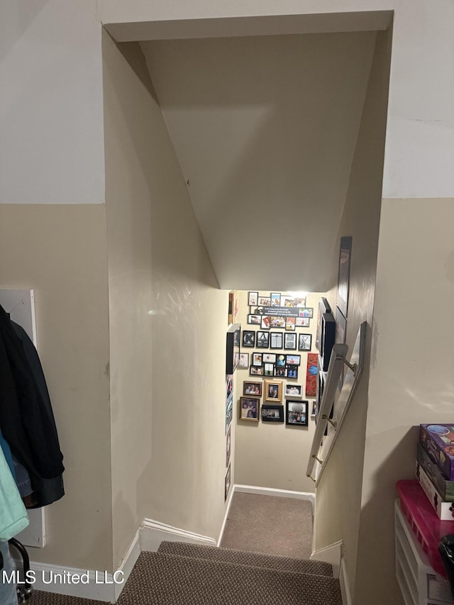 25 Dry Field Rd, Byhalia, MS 38611 - staircase with lofted ceiling and carpet