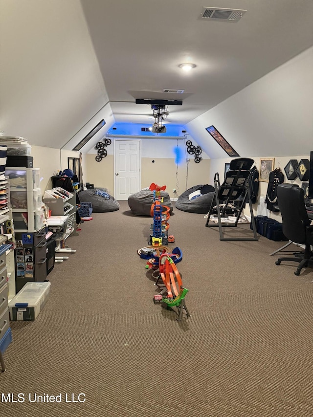 25 Dry Field Rd, Byhalia, MS 38611 - game room featuring carpet flooring and vaulted ceiling