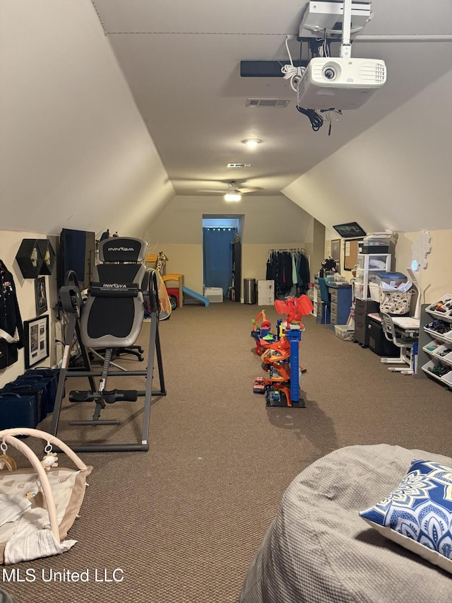 25 Dry Field Rd, Byhalia, MS 38611 - rec room with lofted ceiling and carpet flooring