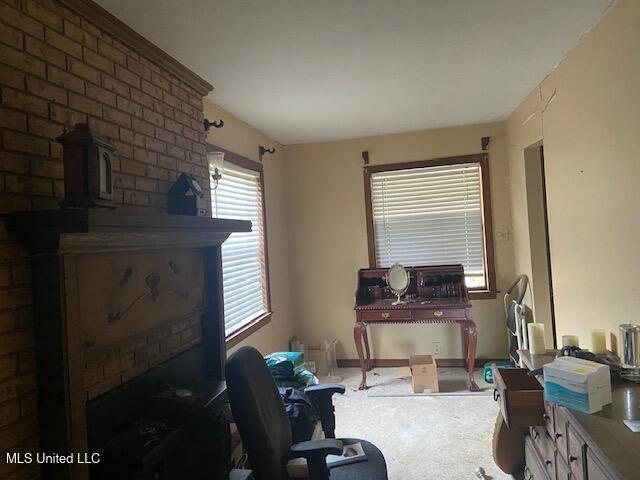 office area with carpet floors