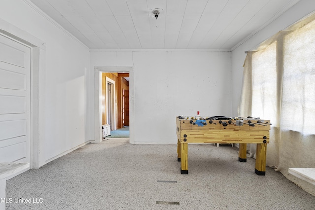 playroom with ornamental molding