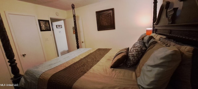 bedroom with a textured ceiling