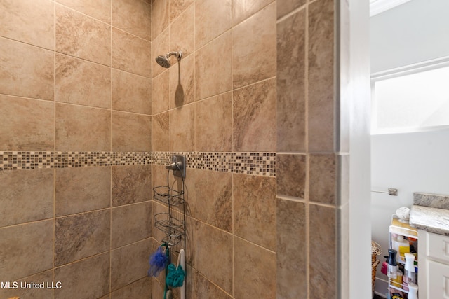 interior details with tiled shower