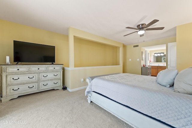 3230 Cumberand Rd Unit 56, Ocean Springs, MS 39564 - bedroom with light colored carpet, a ceiling fan, and baseboards