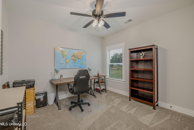 5267 Reserve Way, Hernando, MS 38632 - office featuring carpet flooring, a ceiling fan, and baseboards