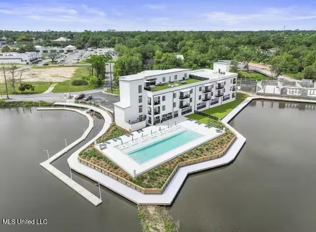 1302 Magnolia St Unit 202, Gulfport, MS 39507 - bird's eye view of a pool and a nearby body of water