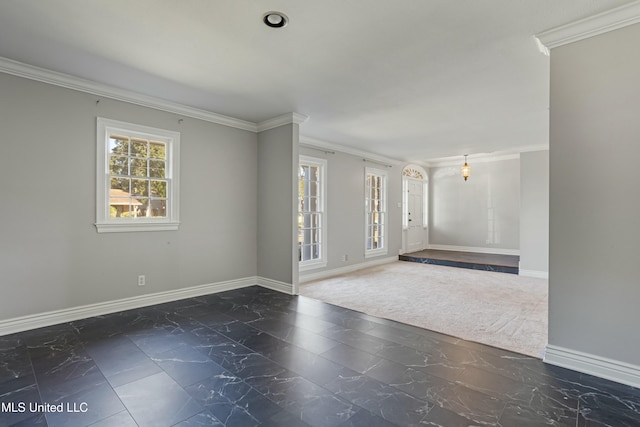 empty room with ornamental molding