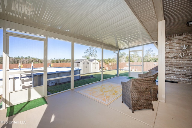 view of sunroom