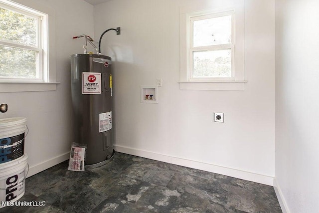 utility room featuring electric water heater