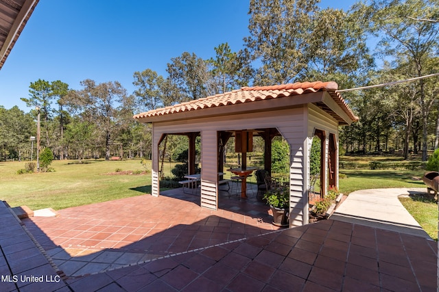 view of patio / terrace with a gazebo