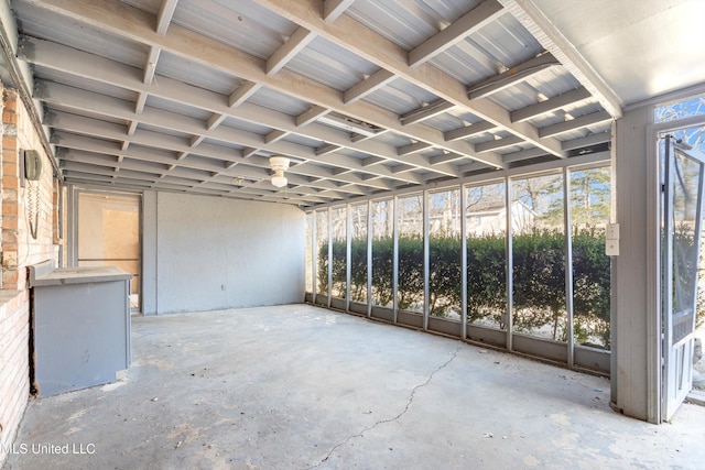 view of unfurnished sunroom