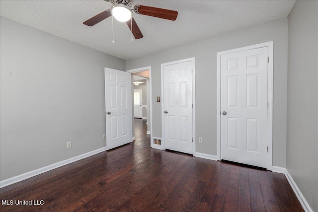 7488 Hickory Estates Dr, Walls, MS 38680 - unfurnished bedroom with baseboards, ceiling fan, wood finished floors, and visible vents