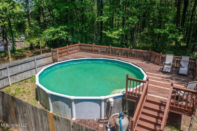 7488 Hickory Estates Dr, Walls, MS 38680 - view of pool with fence and a wooden deck