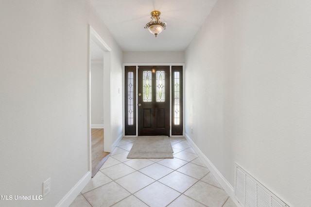 view of tiled foyer