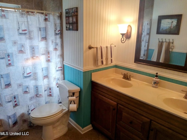 701 W Gresham St, Indianola, MS 38751 - bathroom with vanity, tile patterned floors, and toilet