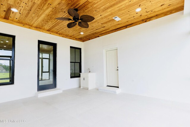 138 Genoa Dr, Madison, MS 39110 - spare room with wooden ceiling, ceiling fan, and recessed lighting