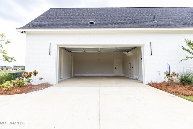 view of garage