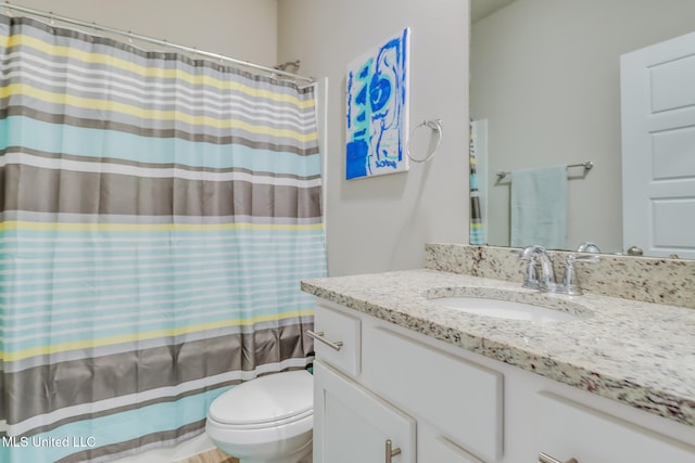 bathroom with toilet and vanity