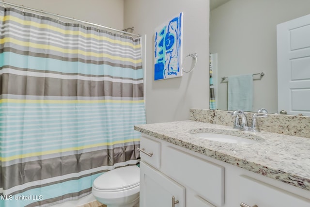 5251 Fairbury Way, Diberville, MS 39540 - bathroom with vanity, toilet, and a shower with shower curtain