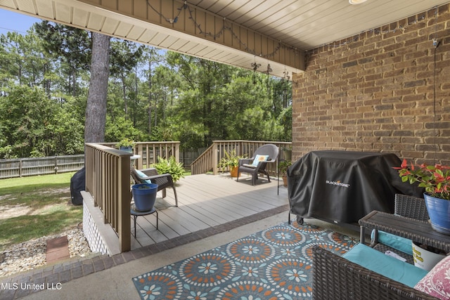 13703 Windwood Dr, Gulfport, MS 39503 - deck with view of wooded area and area for grilling