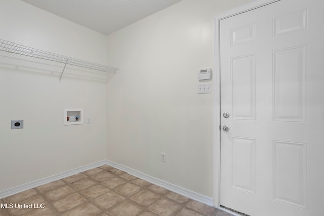 washroom featuring electric dryer hookup and washer hookup