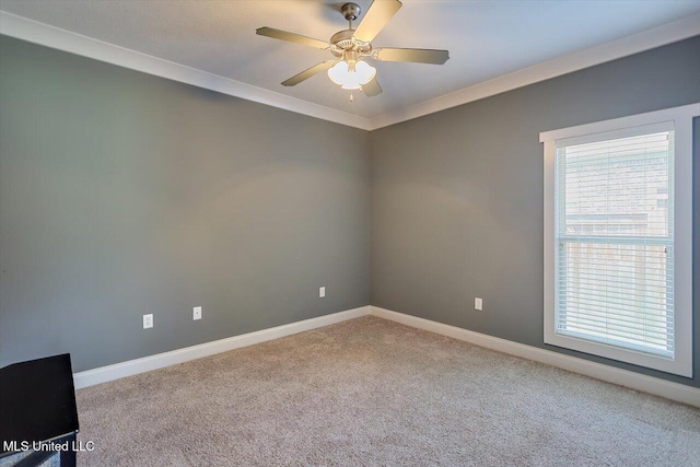 244 Hidden Hills Pkwy, Brandon, MS 39047 - carpeted spare room featuring ceiling fan and ornamental molding