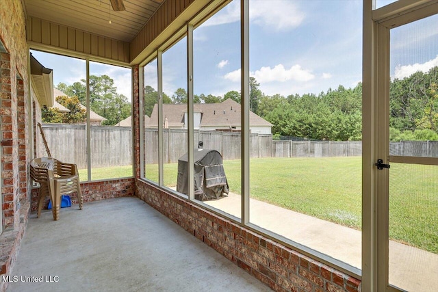 244 Hidden Hills Pkwy, Brandon, MS 39047 - unfurnished sunroom with ceiling fan and plenty of natural light